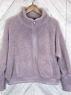 Athleta Tugga Sherpa Fleece Jacket Womens Plus Size 1X Lilac Purple Cozy Plush